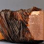 Rosalyn Driscoll, "Pandora’s Box 14," 2013, wood, rawhide, copper foil, steel, mirror, 24 x 36 x 24 inches. Photograph by David Stansbury.